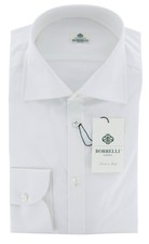 Luigi Borrelli White Solid Cotton Shirt - Slim - 17/43 - RK