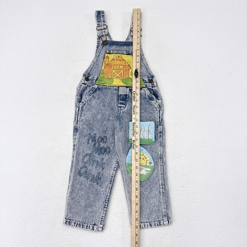 Vintage For Kids Sake Overalls Size 4T Denim Old McDonalds Farm Nursery Rhyme - Picture 9 of 10