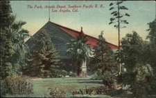 Los Angeles California CA Train Station Arcade Depot SP Line c1910 Postcard