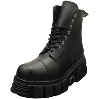 New Rock Metallic Plattformboots - Schwarz Unisex - 40 Eu