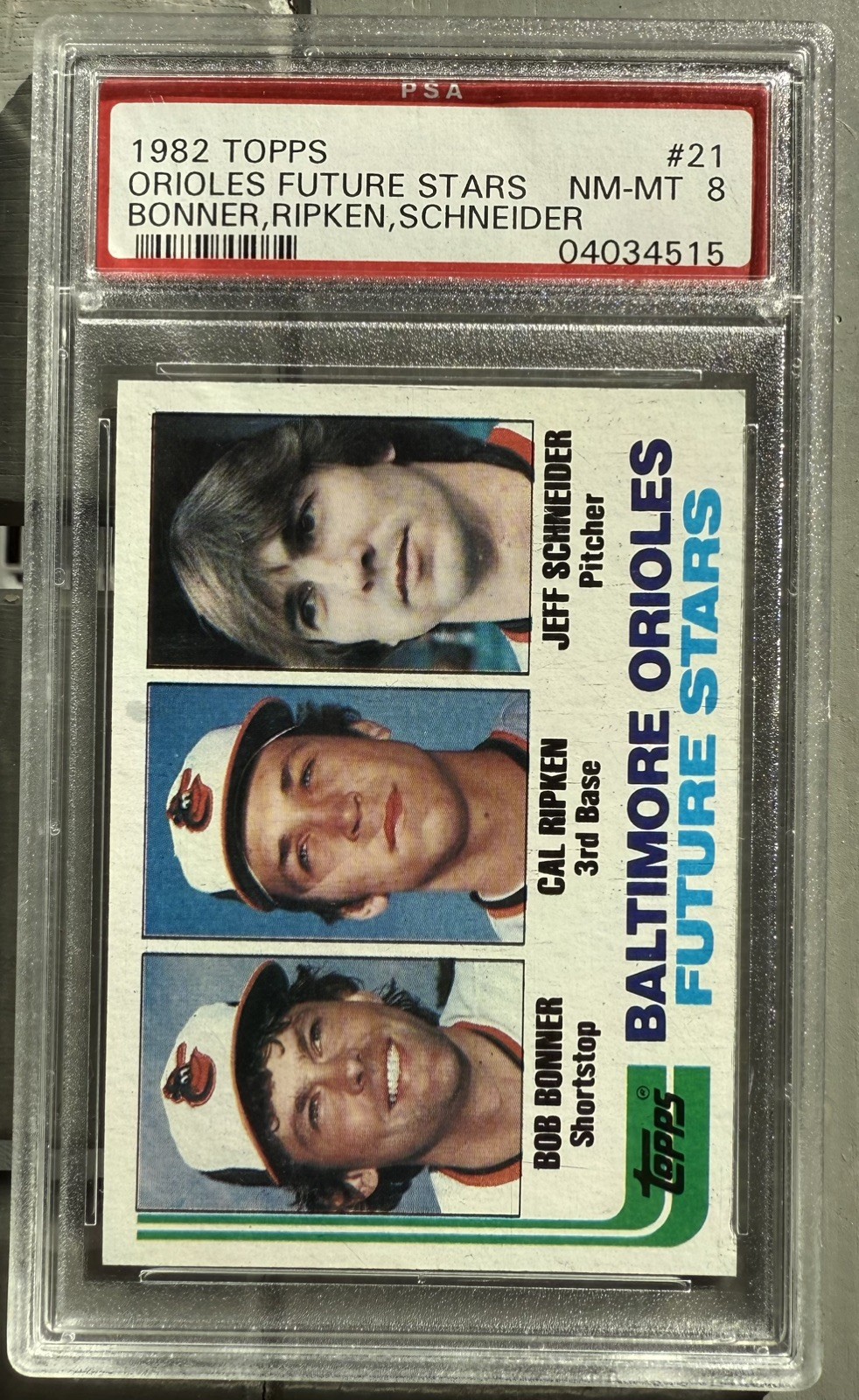 PSA 8 - 1982 Topps # 21 Cal Ripken Jr. RC Baltimore Orioles FUTURE STARS HOF