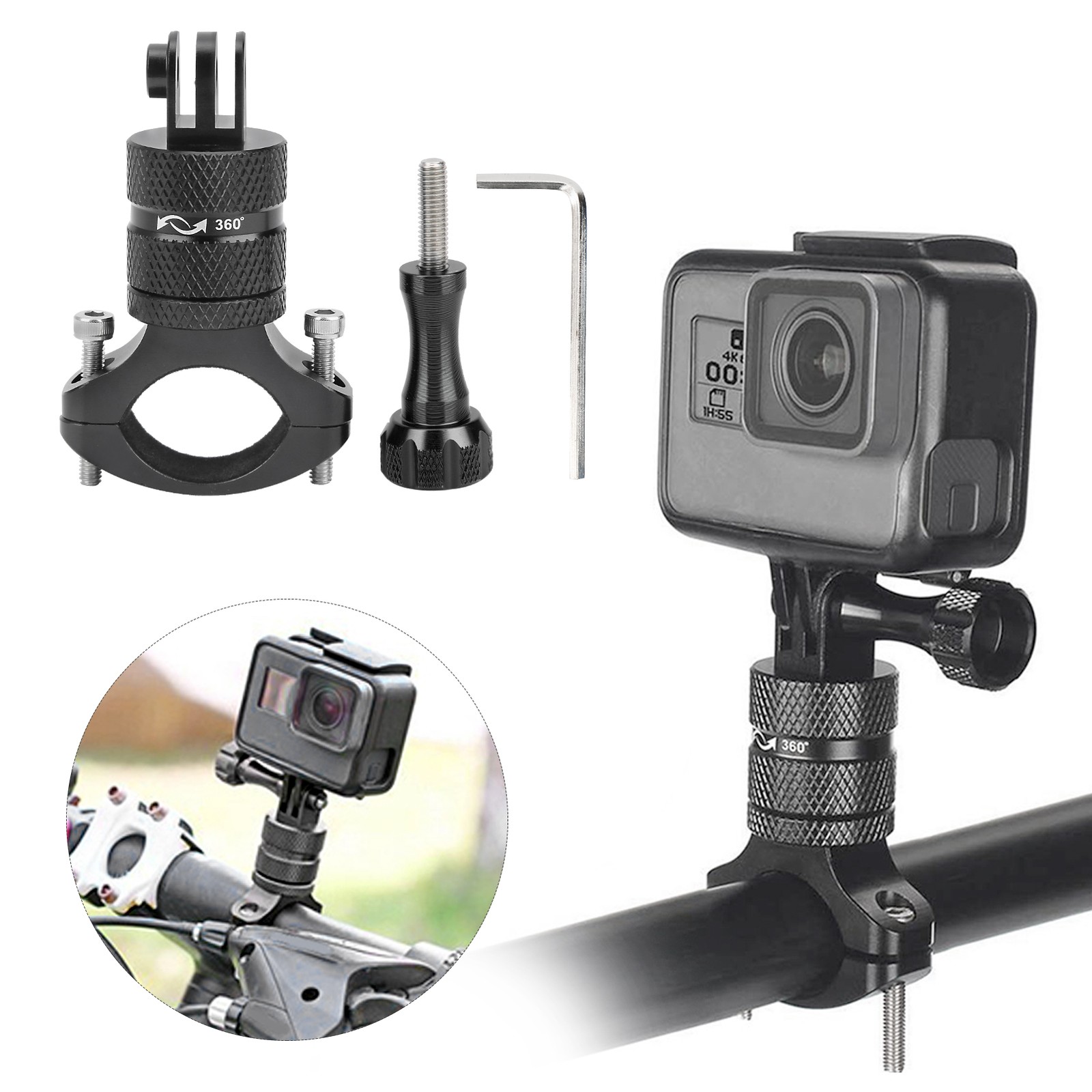 Universal Aluminium Alloy Action Camera Bracket Multifunctional 360 Degree Rotat