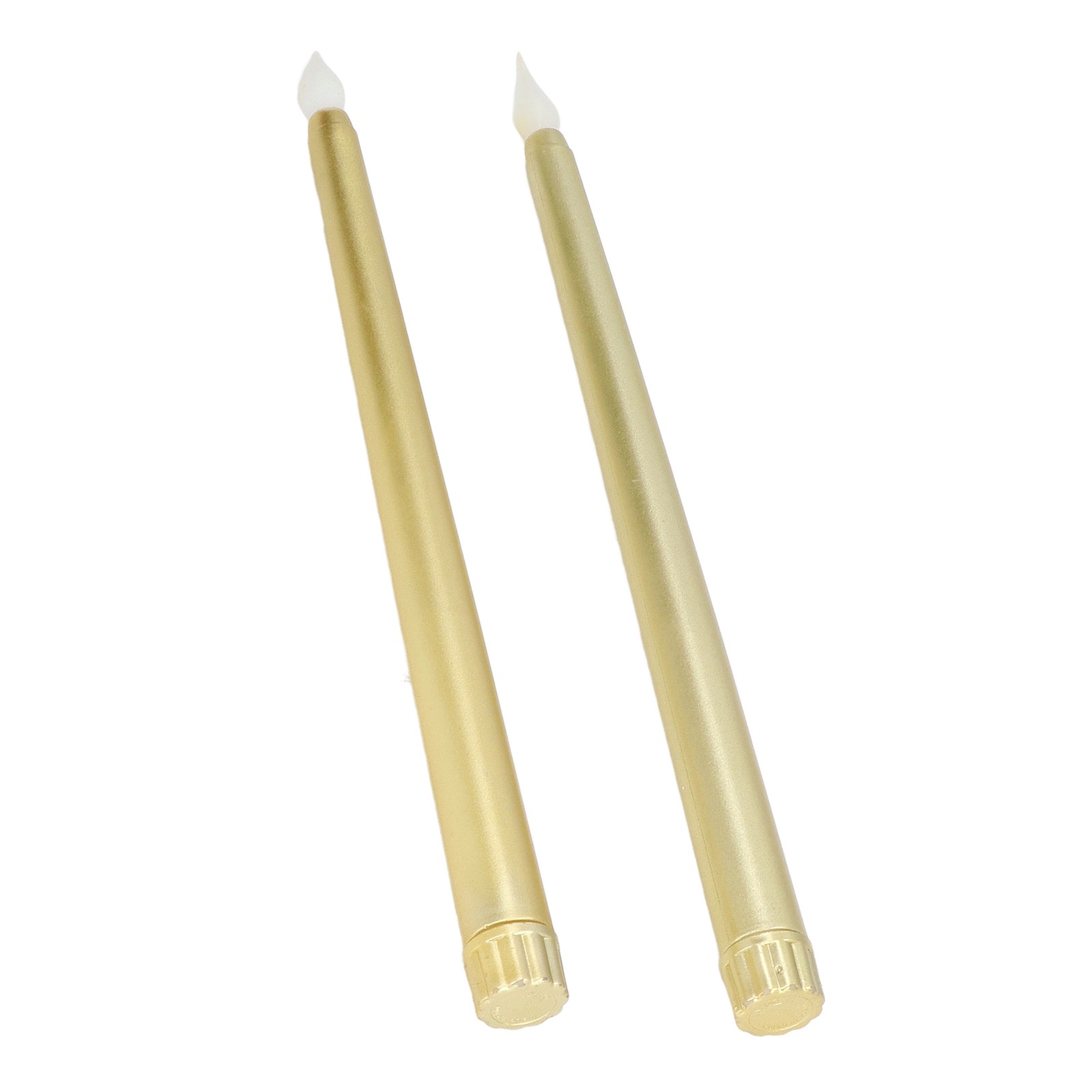 Gold 2pcs LED Taper Candles Battery Powered Flameless LED Candle Sticks For LW