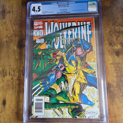 Wolverine #70 Newsstand CGC 4.5 White Pages Marvel 1993 Sauron Jubilee Rogue