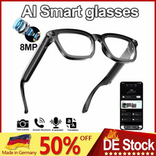 AI Smart Glasses 4K Kamera Bluetooth WLAN &Uuml;bersetzer Video Brille NEU OVP
