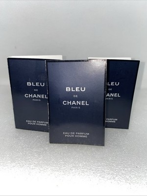3 CHANEL BLEU DE CHANEL PARFUM 1.5ml .05fl oz x 3  SAMPLE VIALS 