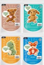 Bucilla Amigurumi Complete Animal Crochet Kit  Bear Dino Dog Fox  YOU CHOOSE 