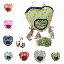Rabbit Hay Bag Heart Shape Printed Hanging Guinea Pig Hay Feeder For Rabbits`