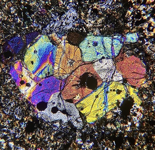 Meteorite NWA 15799 nice CK4 Carbonaceous STUNNING Chondrules - Thin Section - Picture 6 of 11