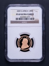 2009 South Africa 1/4oz Gold Proof Krugerrand NGC PF69 Ultra Cameo w/ COA RB075 6000.00 per troy oz