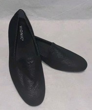 Vionic Willa II Women's Size 8 slip-on flat loafer in black suede Sparkly