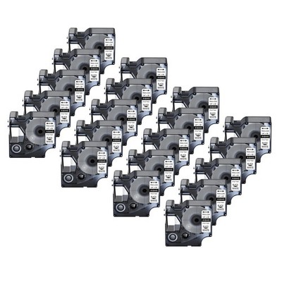 20PK 18445 Black on White Vinyl Industrial Label 19mm for Dymo Rhino 4200 Tape