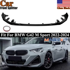 Gloss Black Front Bumper Splitter Lip For 2022-24 BMW G42 Coupe 220i 230i M240i