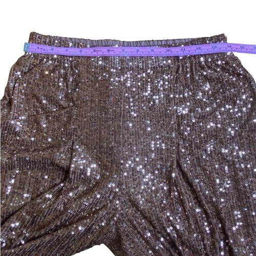Free People Morelia Bronze Sequin Jogger Style Trouser Pants Women’s Size S P - Picture 5 of 12