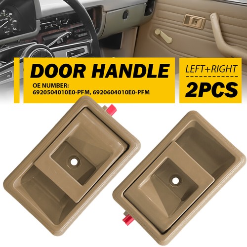 Pair Beige Interior Door Handle US For Toyota Coralla 1988-1993 Tercel 1987-1990 - Foto 12 di 15