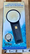 DMI Healthsmart Lighted Bifocal Hand-held Magnifier 3x lens with 5x bifocal New