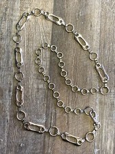 Silver Metal Oval Cut-Out Belly Body Metal Chain Link Dress Belt Adjustable