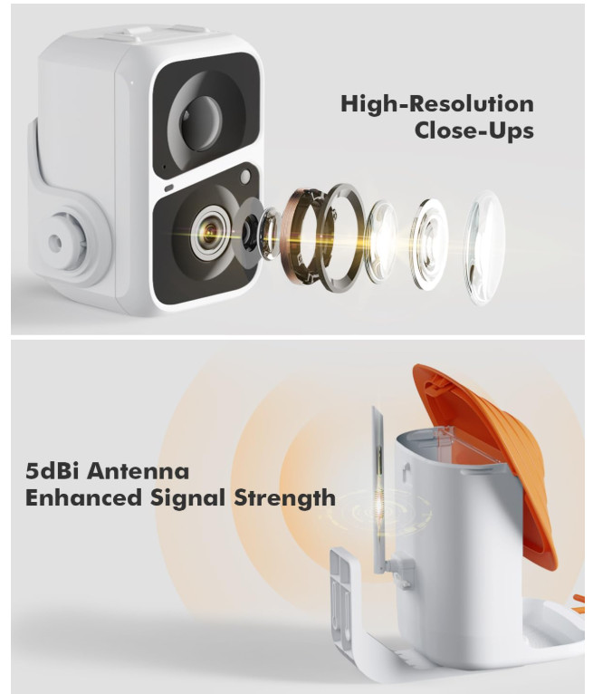 Smart Bird Feeder with Camera Solar Powered, Bird Watching, AI Identify Bird Spe