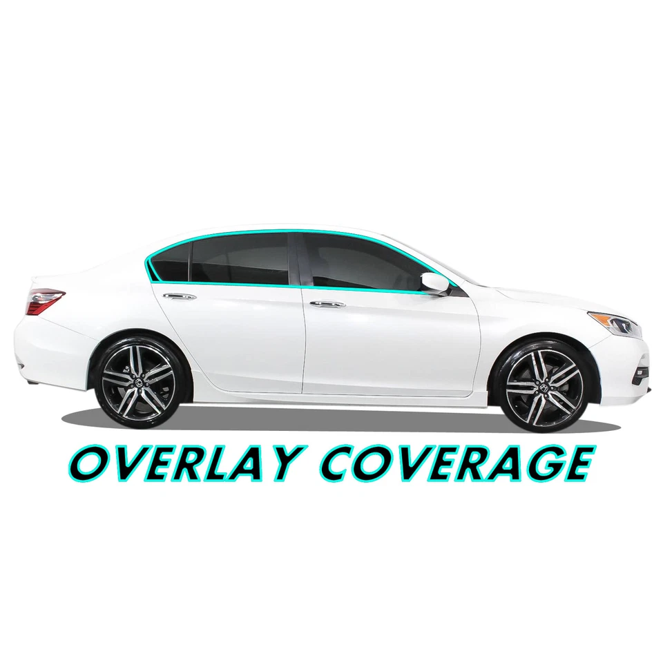 Superposición de apagón de eliminación de cromo para Honda Accord 2013-17 sedán moldura de ventana Foto 2 de 4