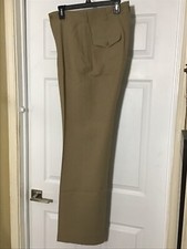 1950's US Army Men's Wool Khaki M-1 Tropical Trousers 31 X 38 Extra Long  #54
