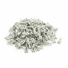 200 Pcs Speaker 4.8mm Female Spade Terminal Wire Connector Silver Tone KD