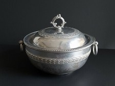 VTG Aluminum Forged Handled POT w/ LID Flower/Leaf Design Ruffled Edges Lid