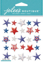 USA Patriotic Red White Blue Stars American 4th Celebrate Jolee's Sticker