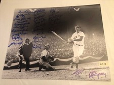 Red Sox Ted Williams Tribute 1947 Opening Day Signed 16x20 Photo 32 Autos 32-2