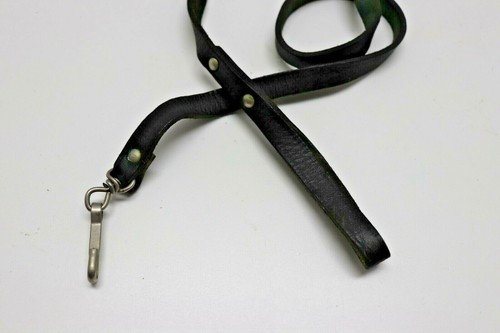 US Black Leather Pistol Lanyard w belt loop and snap hook 36"Lx1/2"W each E311 - Picture 4 of 9