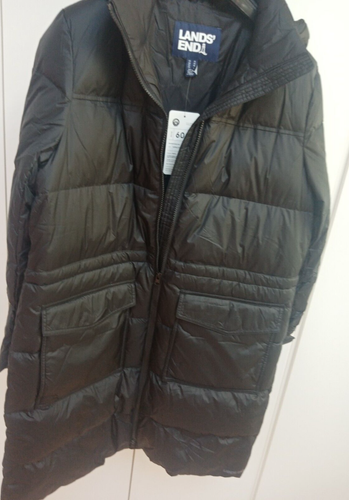 RRP£220 Size M(14-16) Women's 80%Down Coat Black Land's end NEW - Picture 4 of 9