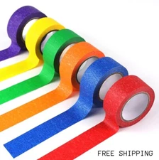 Colored Masking Tape Colorful Painters Tape Multi-Purpose Color Tape Craft 6Roll