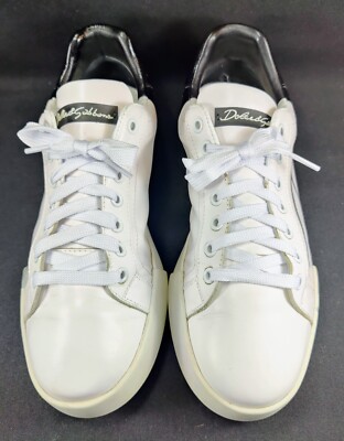 DOLCE & GABBANA SHOEW LOW TOP SNEAKERS WHITE BLACK WOMEN'S (FITS