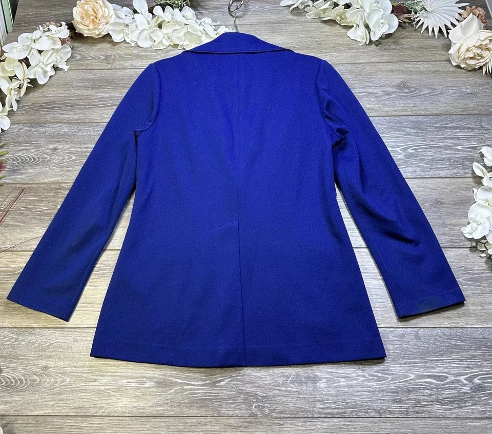 Винтажный Blazer куртка размер маленький женщин темно-синий золотой кнопки карьера Academia - Изображение 2 из 4