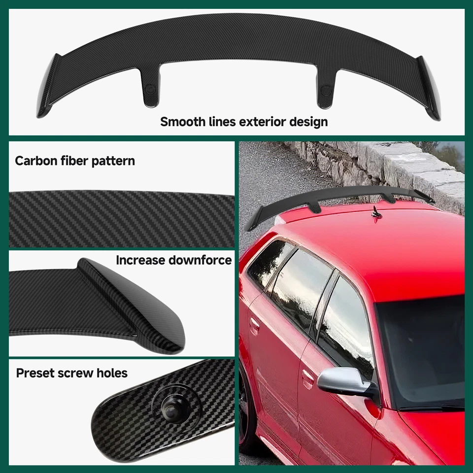 52'' Rear Roof Window Spoiler Lip Wing Carbon Fiber For Suzuki Reno Hatchback Foto 3 de 4