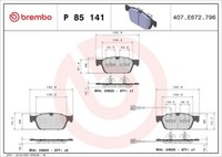 Brembo P 85 141 Bremsbelagsatz, Scheibenbremse