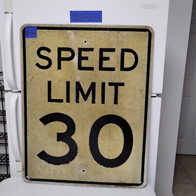 Retired Authentic Street Sign Subdivision (Speed Limit 30) 30''X24'' Lot 12-416
