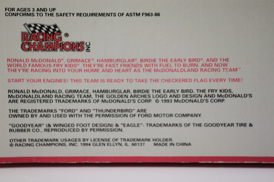 Coin Bank Die Cast Ronald McDonalds Racing Team Key 1994 Edition  - Image 3 of 4