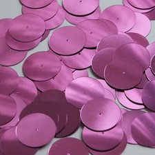 Round Sequin 20mm Center Hole Orchid Pink Metallic Paillettes. Made in USA
