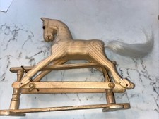 Vtg Handcrafted 8  Wood Glider Carved Rocking Horse New
