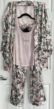 Victoria s Secret pajama set w/ Robe PALM EUC pants S; tank top M; robe L