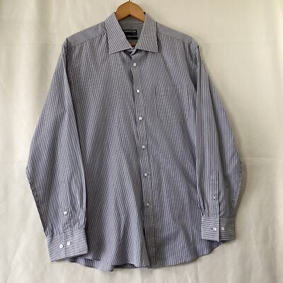 Debenhams The Collection Tailored Fit Mens Grey Striped Shirt Size 17  UK