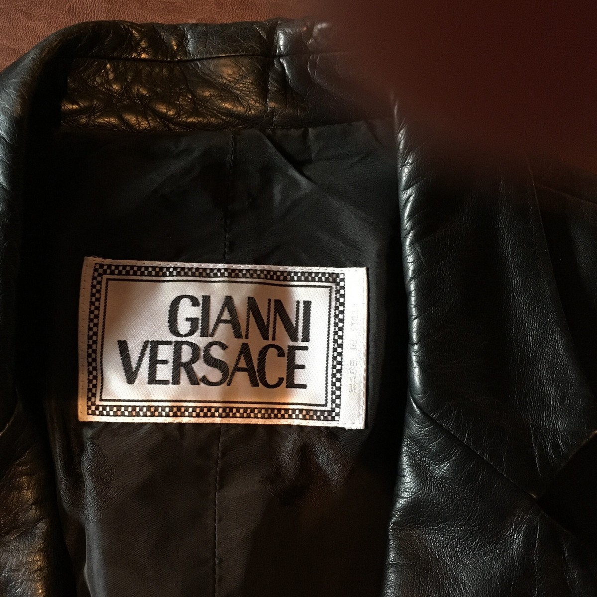 Gianni Versace Vintage Genuine leather jacket with metallic