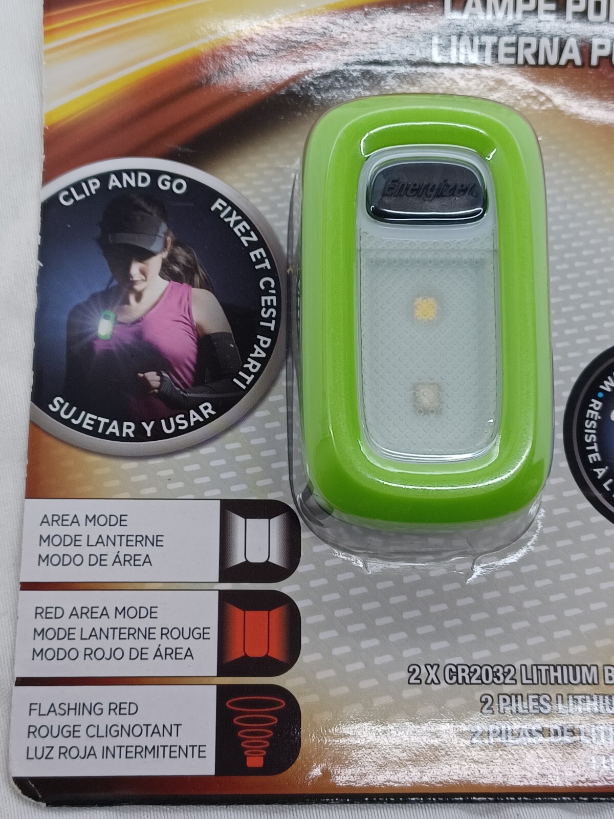 Energizer Wearable clip & go light high visibility for running