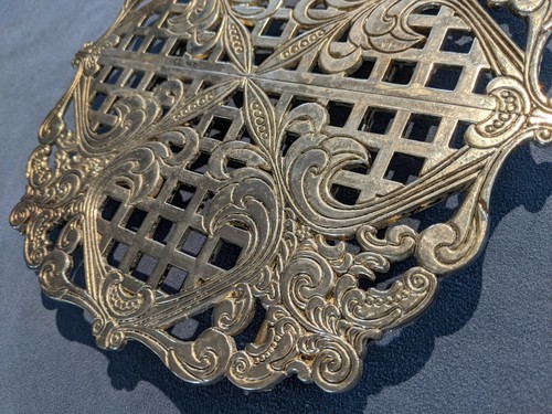 VINTAGE GODINGER 1993 EXPANDABLE SILVER PLATE TRIVET BAROQUE STYLE (PL143) - Picture 6 of 8