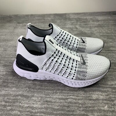 Nike Mens React Phantom Run FK 2 Shoes Size 10 True White-Black CJ0277-100