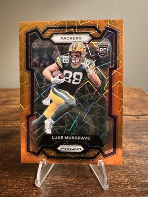 2023 Prizm Football - Luke Musgrave Orange Laser Prizm RC - Green Bay Packers