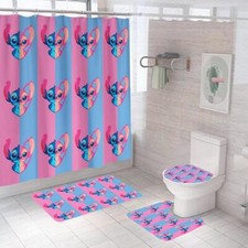 Stitch Shower Curtain Set Bathroom Set For Bathroom Decor Best Gift For Friends