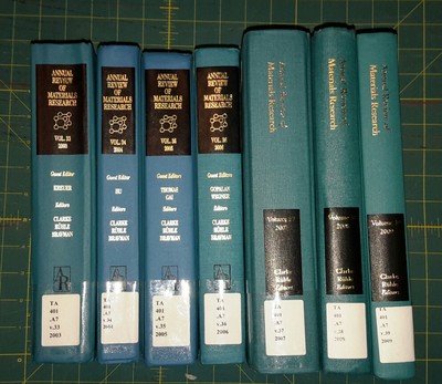 2003 - 2009 Annual Review of Materials Science: 7 volumes. 1st ed. Hardbound