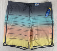 WAVE ZONE Mens 42 2XL Striped Lined Polyester Swim Trunks Board Shorts