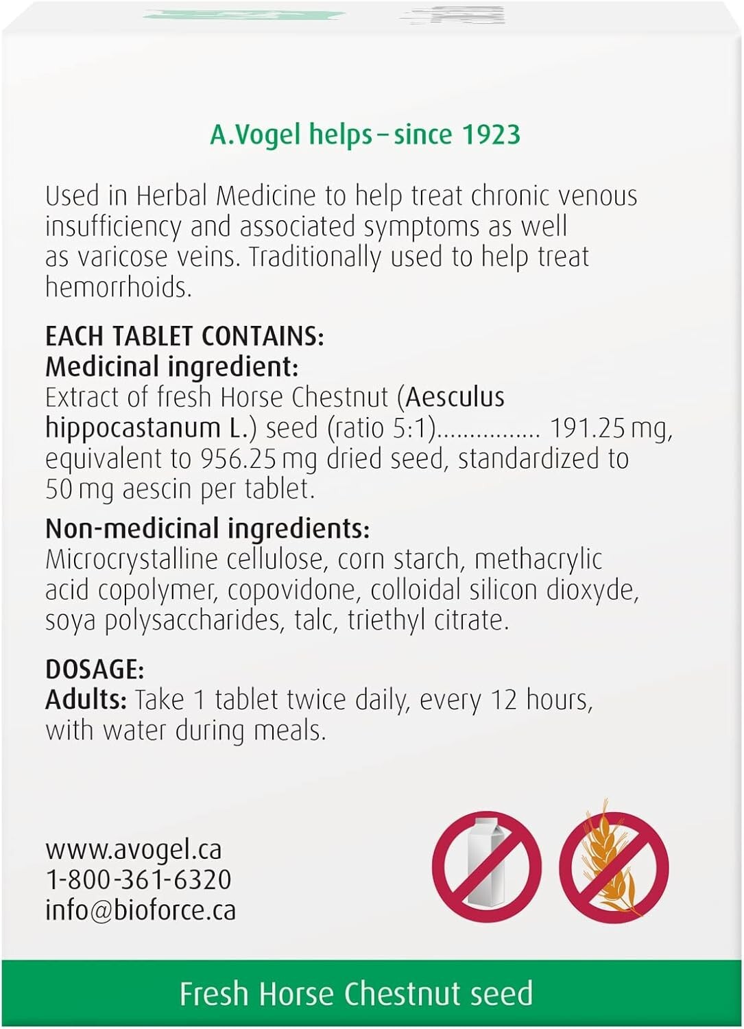 A.Vogel Venaforce Extra Horse Chestnut Tablets Relieve Symptoms of Varicose 30ct